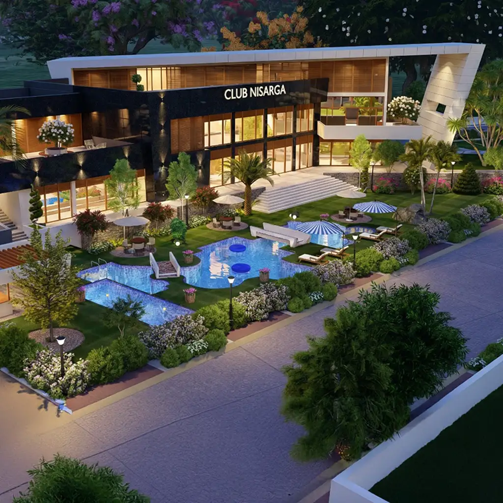 Clubhouse and leisure landscaped gardens